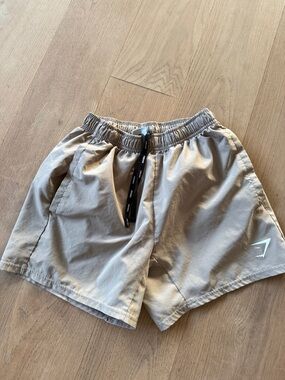 Gymshark Casual Drawstring Shorts in Light Khaki XS 5 inch